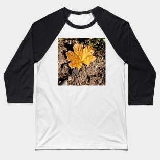 Golden Autumn Maple Leaf Baseball T-Shirt